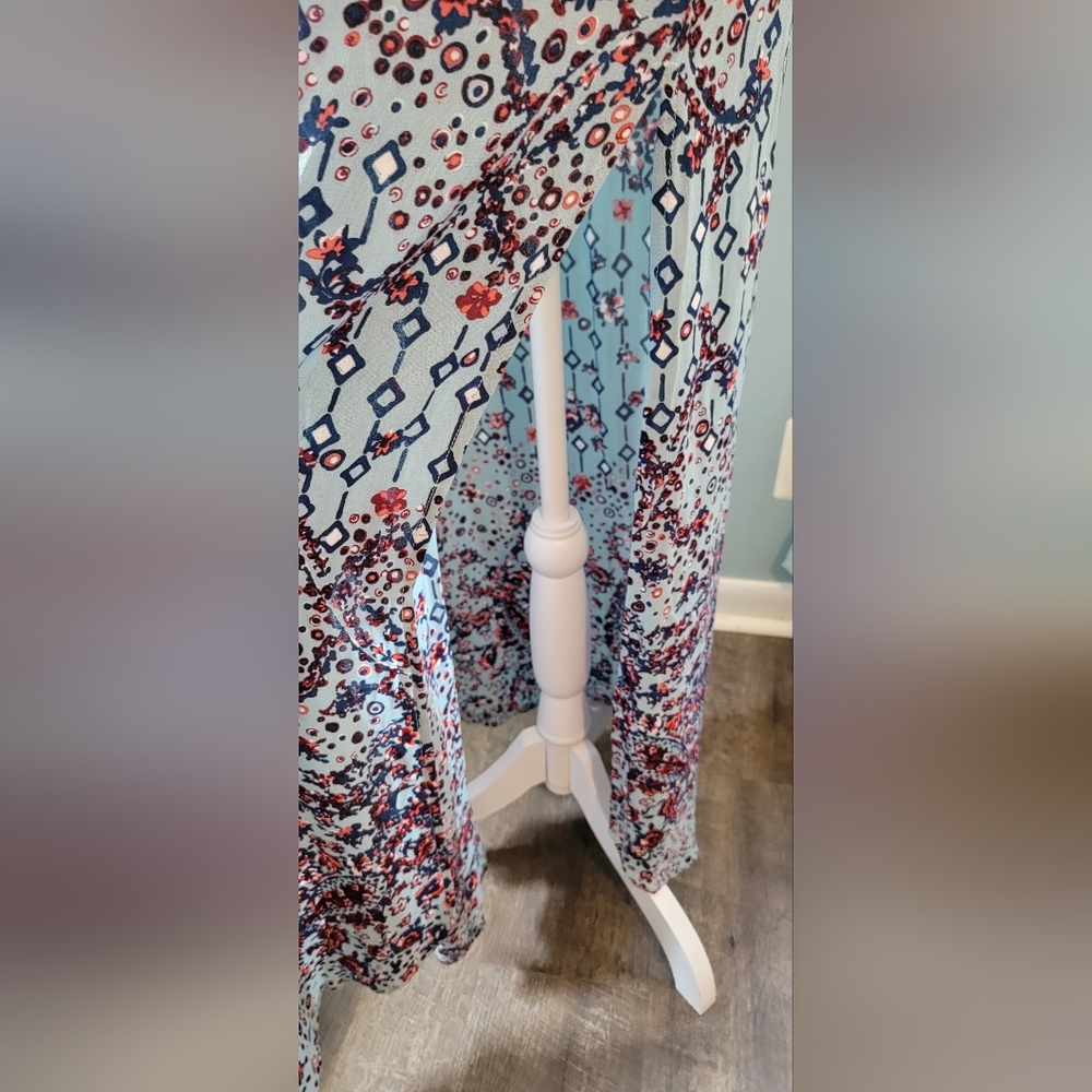 Poupette St. Barth Ilona Maxi Dress Women's M Light Blue Paisley Floral Lightwei - Picture 9 of 16